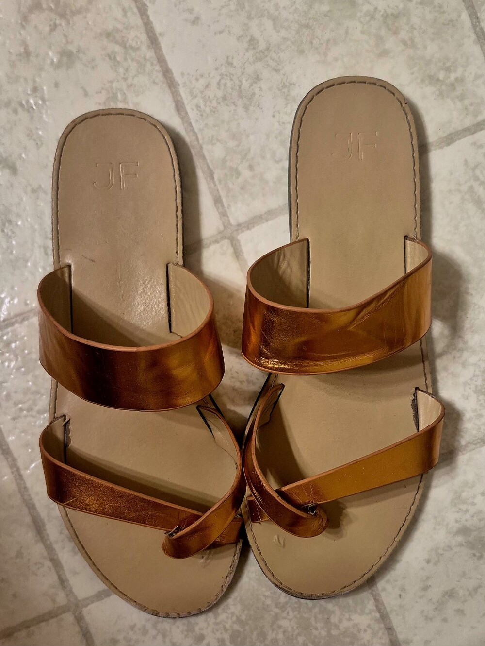 Gold Metallic Sandles - Picture 2 of 4